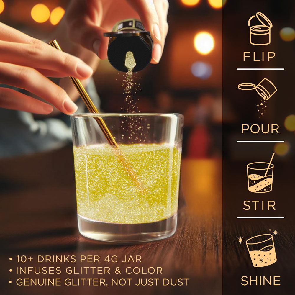 Yellow Edible Glitter Spray Pump for Drinks-Brew Glitter®