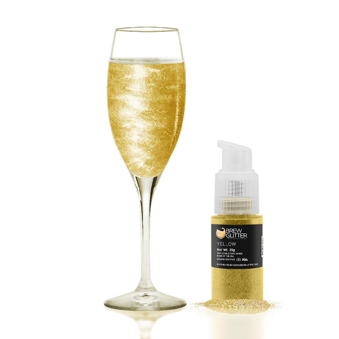 Yellow Edible Glitter Spray Pump for Drinks-Brew Glitter®