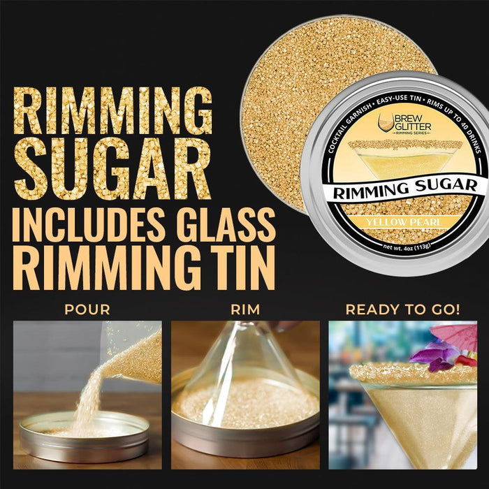 Yellow Pearl Cocktail Rimming Sugar | Private Label (48 units per/case)-Brew Glitter®
