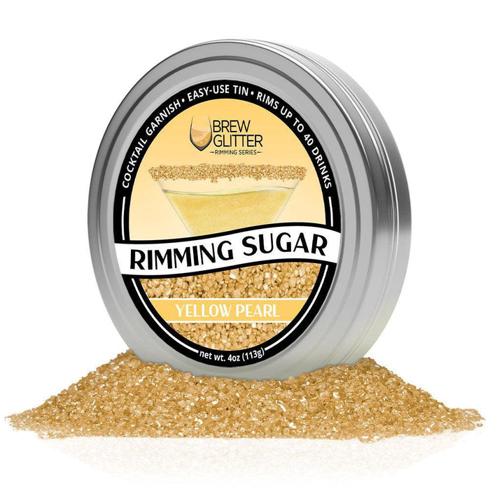 Yellow Pearl Cocktail Rimming Sugar | Private Label (48 units per/case)-Brew Glitter®