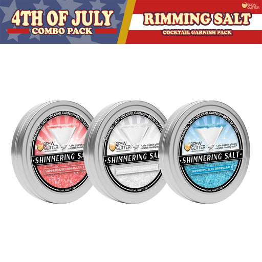 4th of July Freedom Shimmering Cocktail Rimming Salt Combo Pack (3 PC SET)-Brew Glitter®