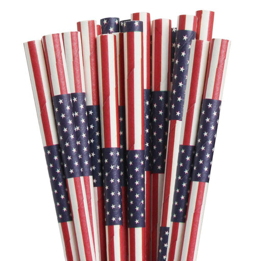 American Flag Print Stirring Straws | Bulk Sizes-Brew Glitter®