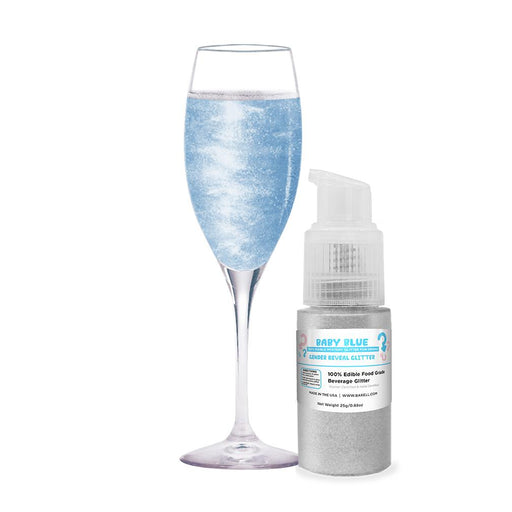 Baby Blue Edible Gender Reveal Beverage Glitter Spray Action Pump-Brew Glitter®