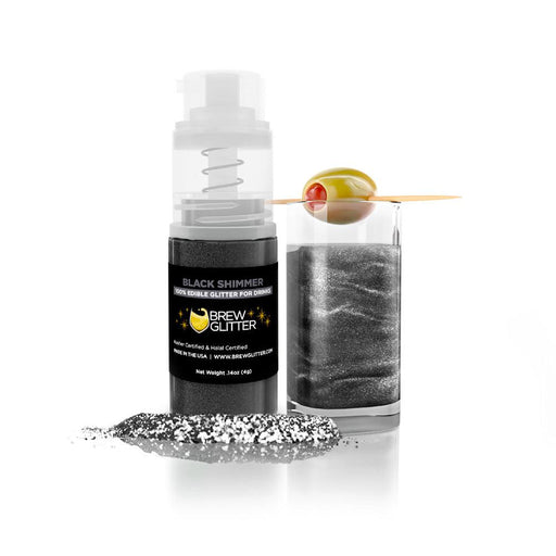 Black Shimmer Edible Glitter Mini Spray Pump for Drinks-Brew Glitter®