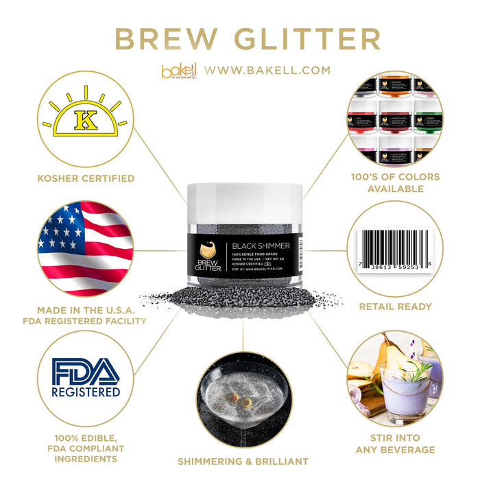 Black & Silver Brew Glitter Football Team Colors (2 PC Set)-Brew Glitter®