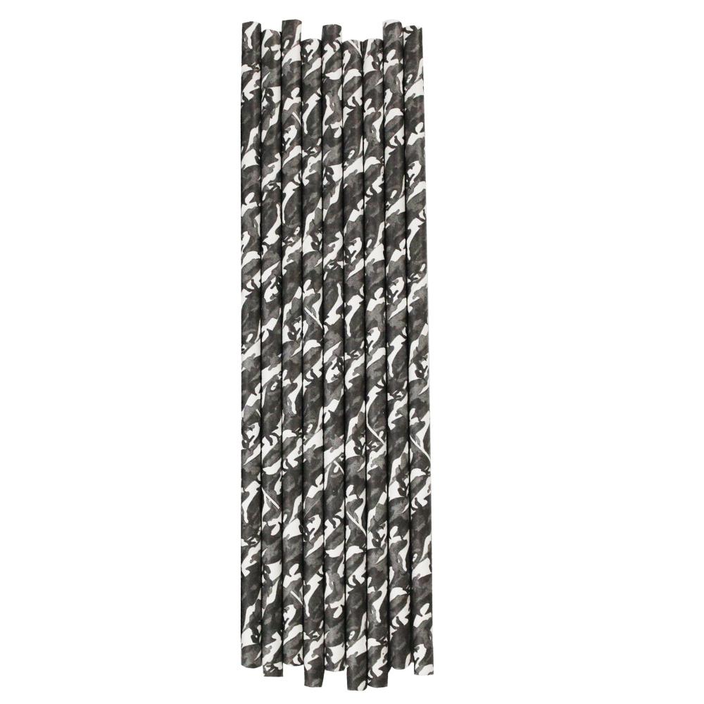 Black & White Camo Stirring Straws-Brew Glitter®