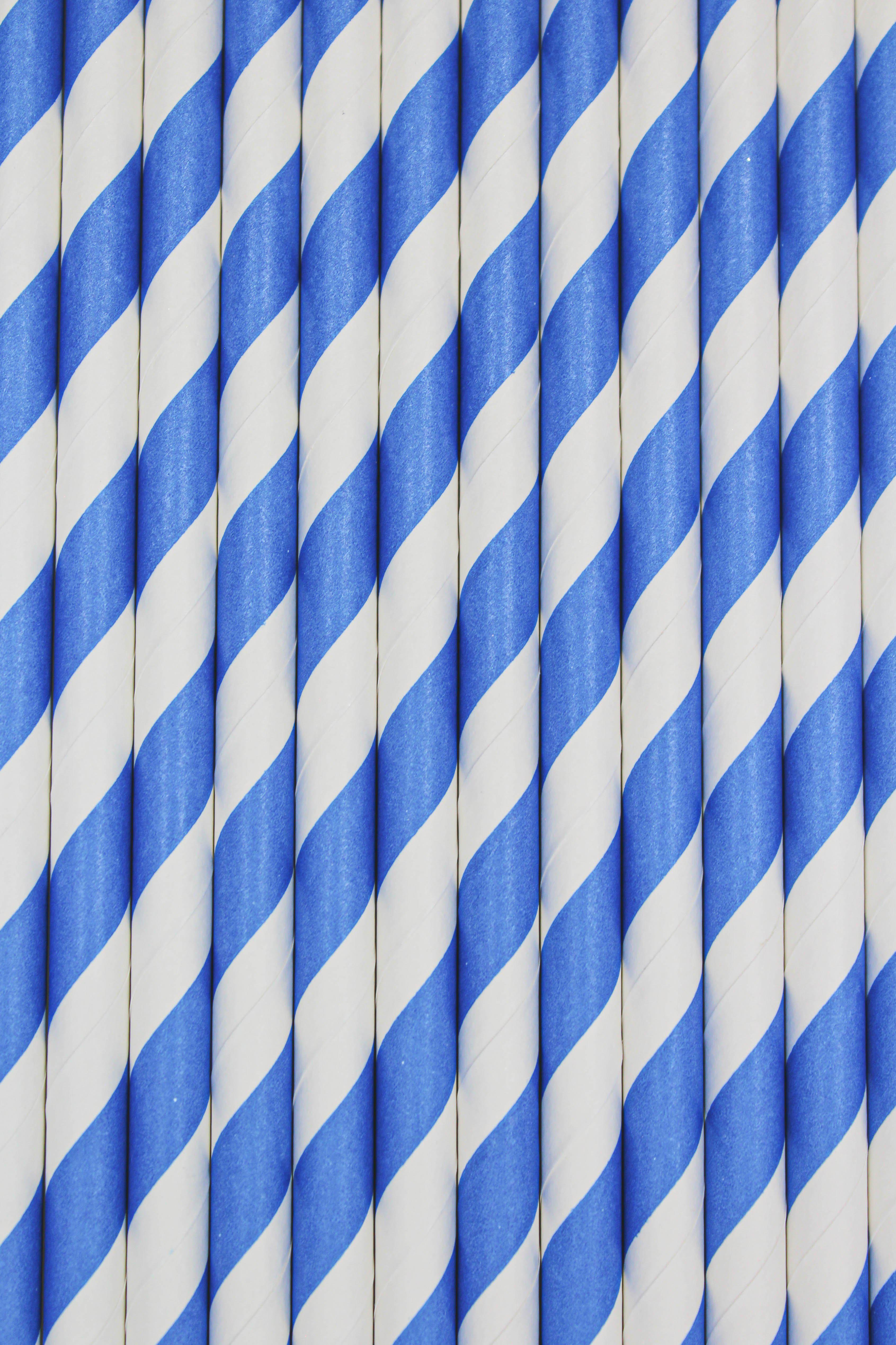 Blue and White Candy Cane Stripe Stirring Straws-Brew Glitter®