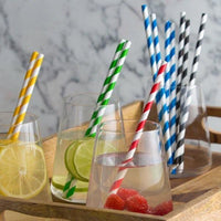 Blue and White Candy Cane Stripe Stirring Straws-Brew Glitter®