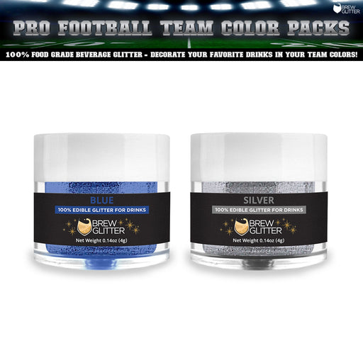 Blue & Silver Brew Glitter Football Team Colors (2 PC Set)-Brew Glitter®