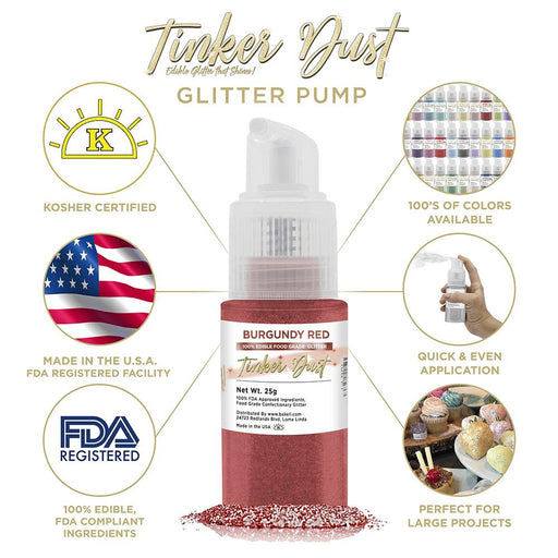 Burgundy Red Tinker Dust Spray Pump by the Case | Private Label-Brew Glitter®