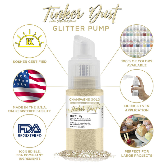 Champagne Gold Tinker Dust Spray Pump by the Case | Private Label-Brew Glitter®