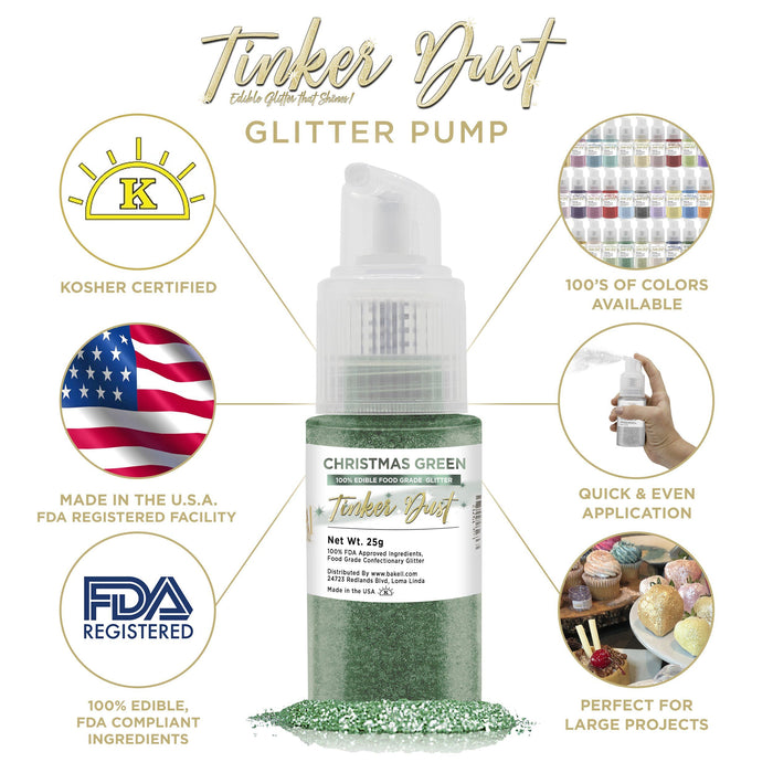 Christmas Green Tinker Dust Spray Pump by the Case | Private Label-Brew Glitter®