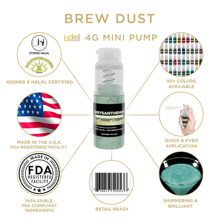 Chrysanthemum Green Brew Dust by the Case | 4g Spray Pump-Brew Glitter®