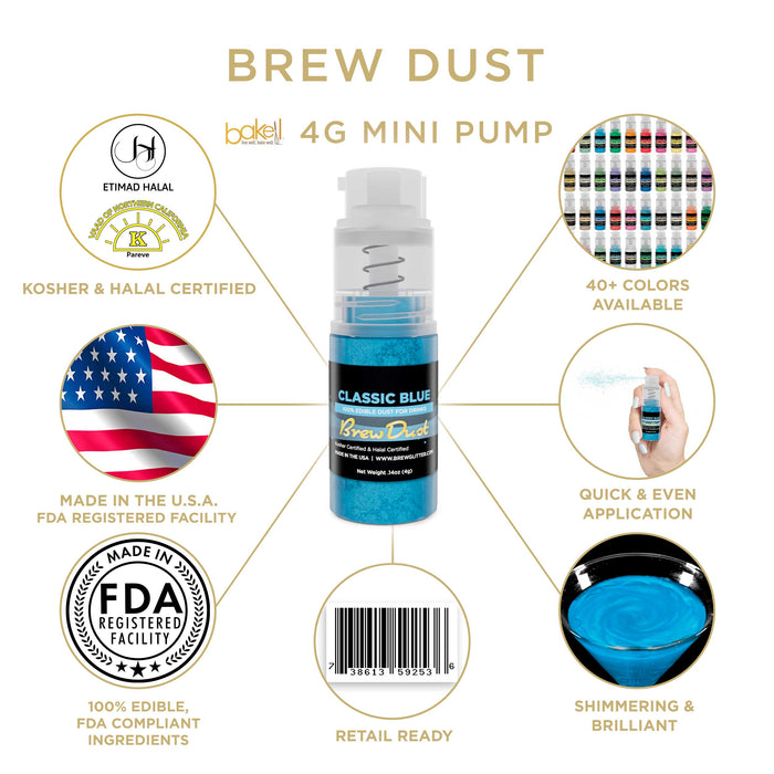 Classic Blue Edible Brew Dust | Mini Spray Pump-Brew Glitter®