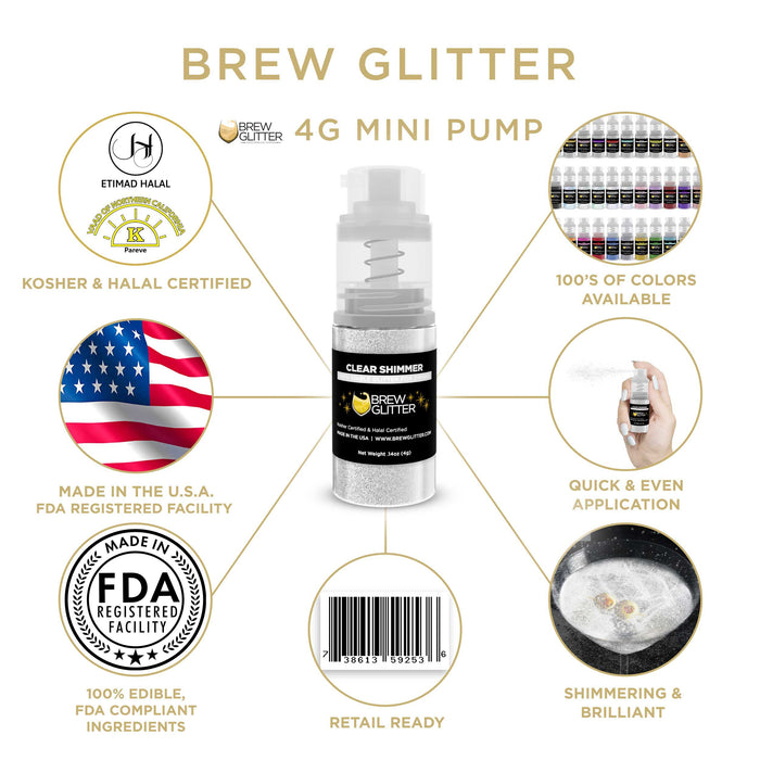 Clear Shimmer Brew Glitter | Mini Pump Wholesale by the Case-Brew Glitter®