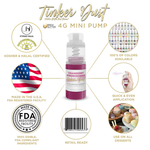 Cranberry Tinker Dust® 4g Spray Pump | Wholesale Glitter-Brew Glitter®