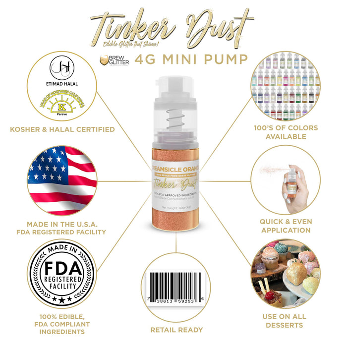 Creamsicle Orange Edible Glitter Spray 4g Pump | Tinker Dust®-Brew Glitter®