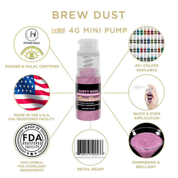 Dusty Rose Edible Brew Dust | Mini Spray Pump-Brew Glitter®