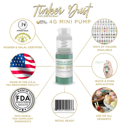 Emerald Green Tinker Dust® 4g Spray Pump | Wholesale Glitter-Brew Glitter®