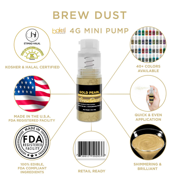 Gold Pearl Brew Dust by the Case | 4g Spray Pump-Brew Glitter®