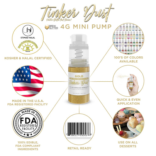 Gold Tinker Dust® 4g Spray Pump | Wholesale Glitter-Brew Glitter®
