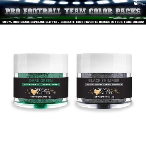 Green & Black Brew Glitter Football Team Colors (2 PC Set)-Brew Glitter®