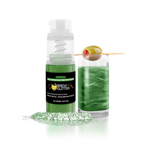 Green Edible Glitter Mini Spray Pump for Drinks-Brew Glitter®