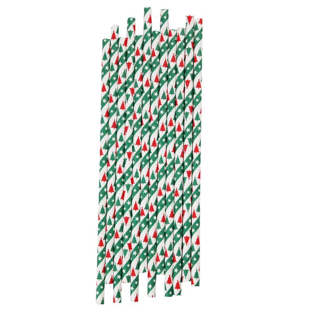 Green & Red Christmas Trees Stirring Straws-Brew Glitter®