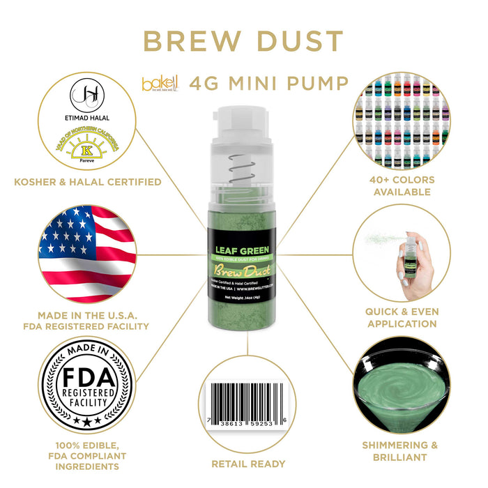 Leaf Green Edible Brew Dust | Mini Spray Pump-Brew Glitter®