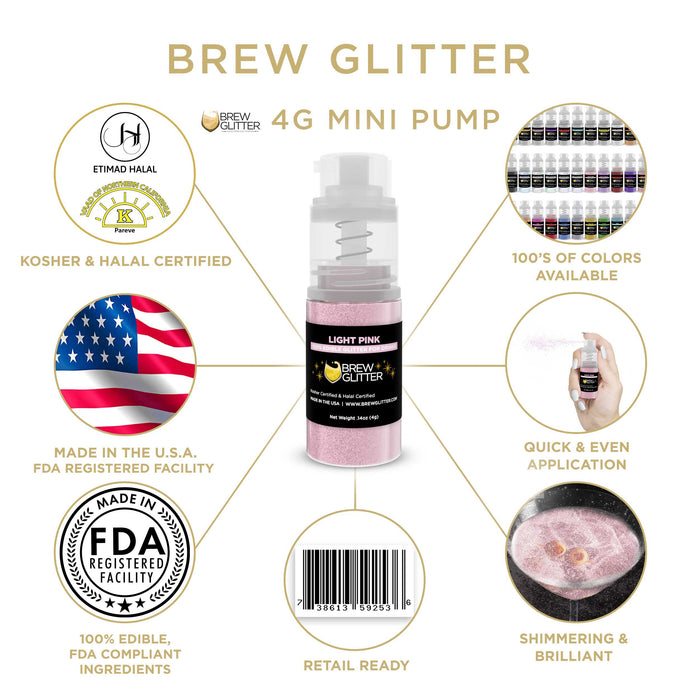 Light Pink Brew Glitter | Mini Pump Wholesale by the Case-Brew Glitter®