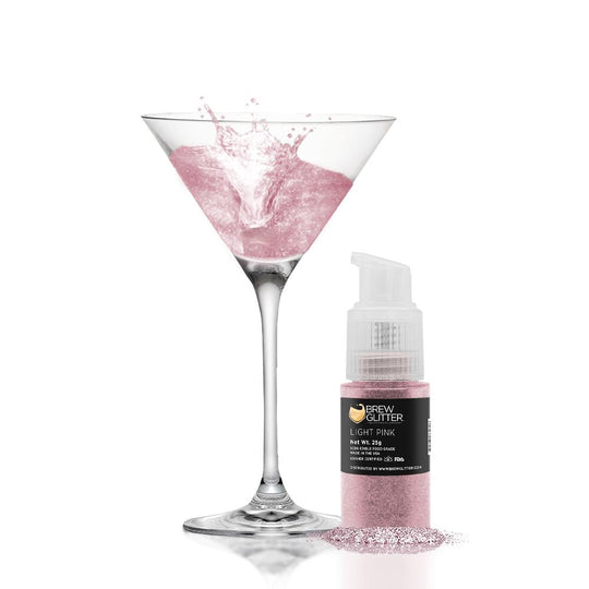 Light Pink Edible Glitter Spray Pump for Drinks-Brew Glitter®