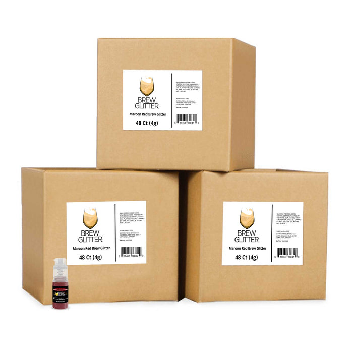 Maroon Red Brew Glitter | Mini Pump Wholesale by the Case-Brew Glitter®