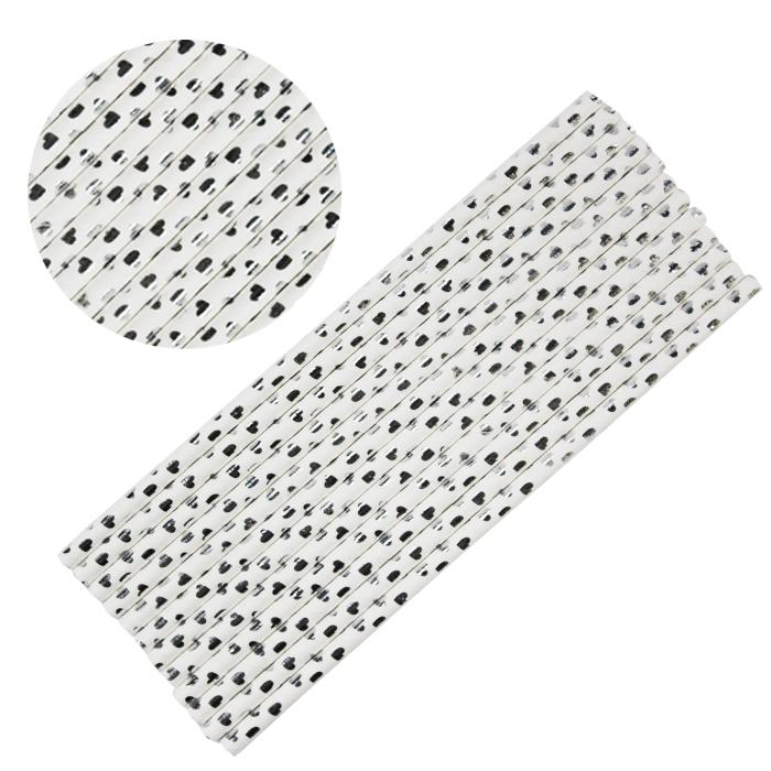 Metallic Silver Hearts Stirring Straws-Brew Glitter®