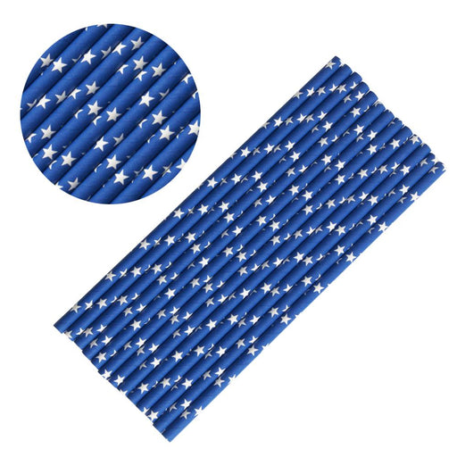 Navy Blue & White Stars Stirring Straws-Brew Glitter®