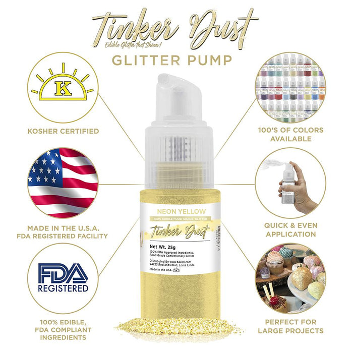 Neon Yellow Tinker Dust Spray Pump by the Case | Private Label-Brew Glitter®