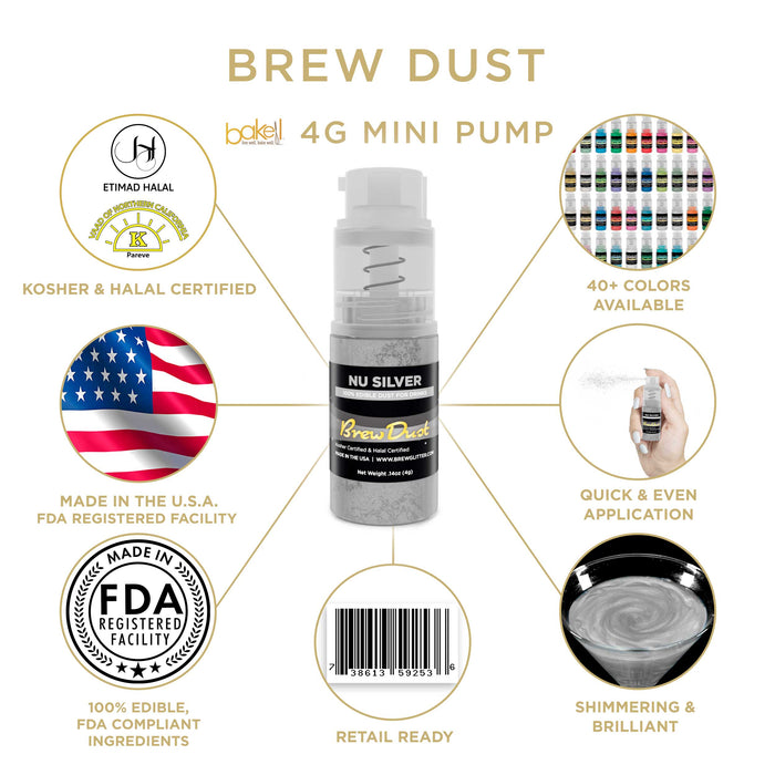 Nu Silver Brew Dust by the Case | 4g Spray Pump-Brew Glitter®