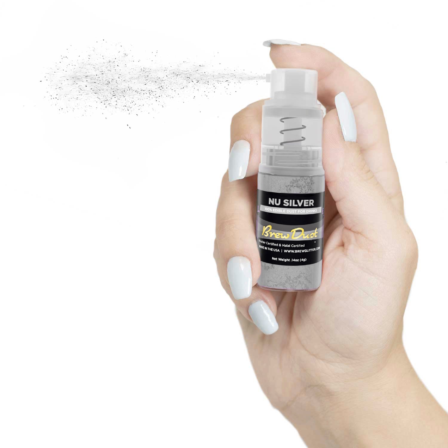 Nu Silver Edible Brew Dust | Mini Spray Pump-Brew Glitter®