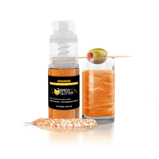 Orange Edible Glitter Mini Spray Pump for Drinks-Brew Glitter®