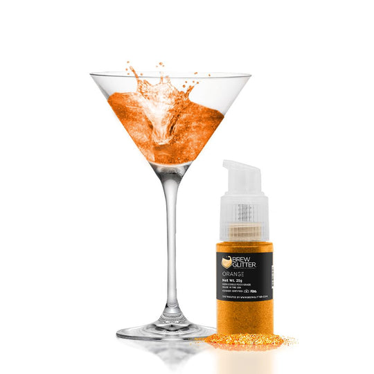 Orange Edible Glitter Spray Pump for Drinks-Brew Glitter®