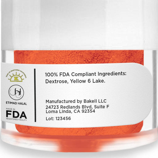 Orange Petal Dust Food Coloring Powder | 4 Gram Jar-Brew Glitter®