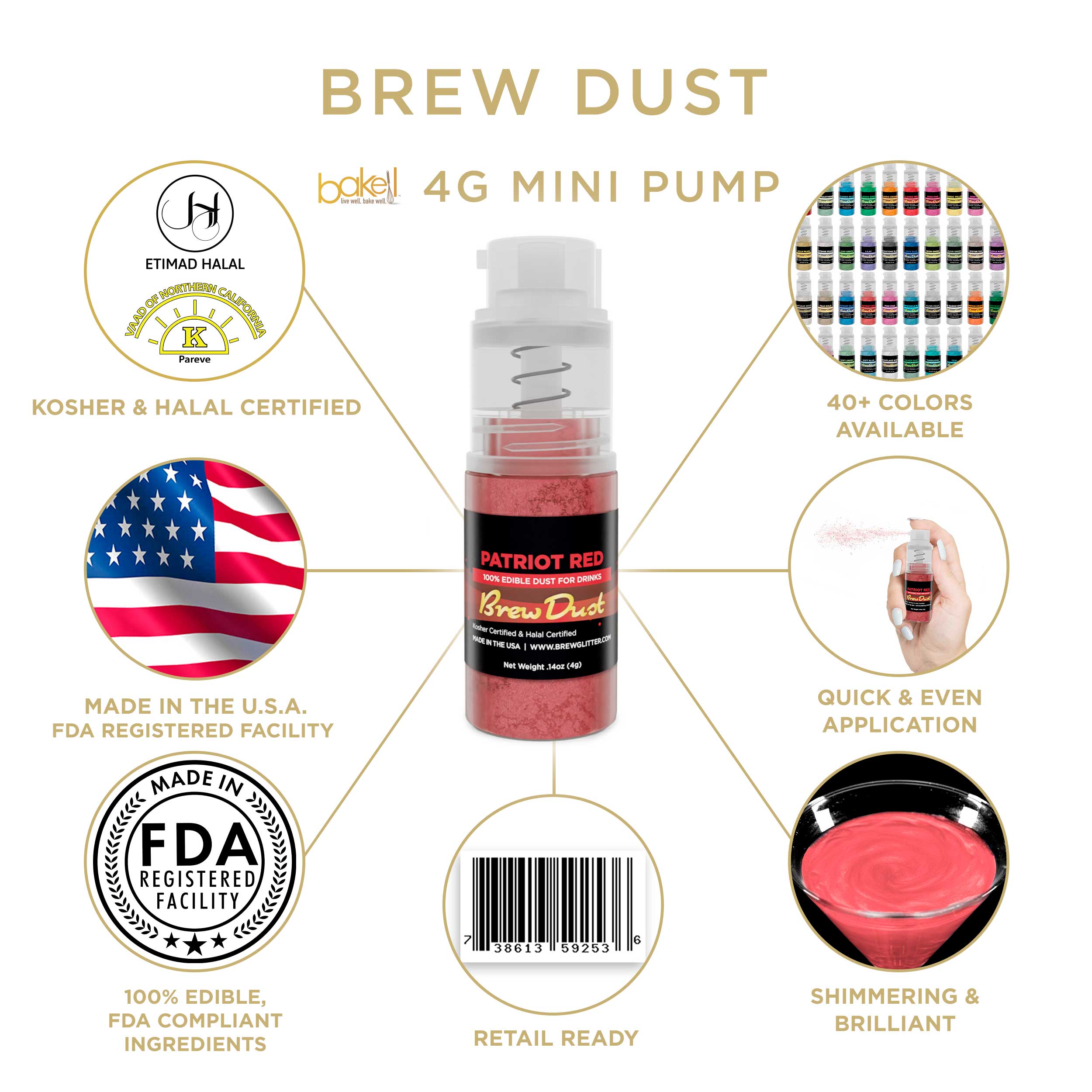 Patriot Red Edible Brew Dust | Mini Spray Pump-Brew Glitter®