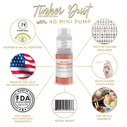 Peach Tinker Dust® 4g Spray Pump | Wholesale Glitter-Brew Glitter®