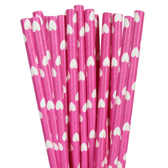 Pink and White Heart Polka Dot Stirring Straws-Brew Glitter®