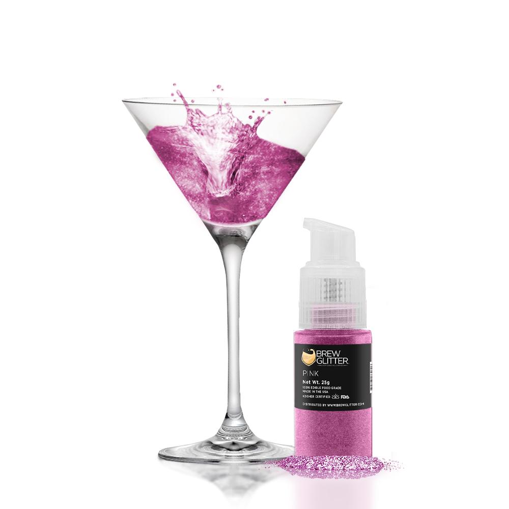 Pink Edible Glitter Spray Pump for Drinks-Brew Glitter®