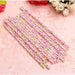 Pink Retro Floral Print Stirring Straws | Bulk Sizes-Brew Glitter®