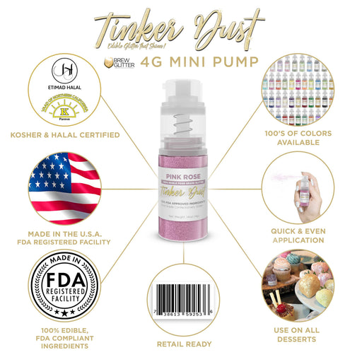 Pink Rose Tinker Dust® 4g Spray Pump | Wholesale Glitter-Brew Glitter®