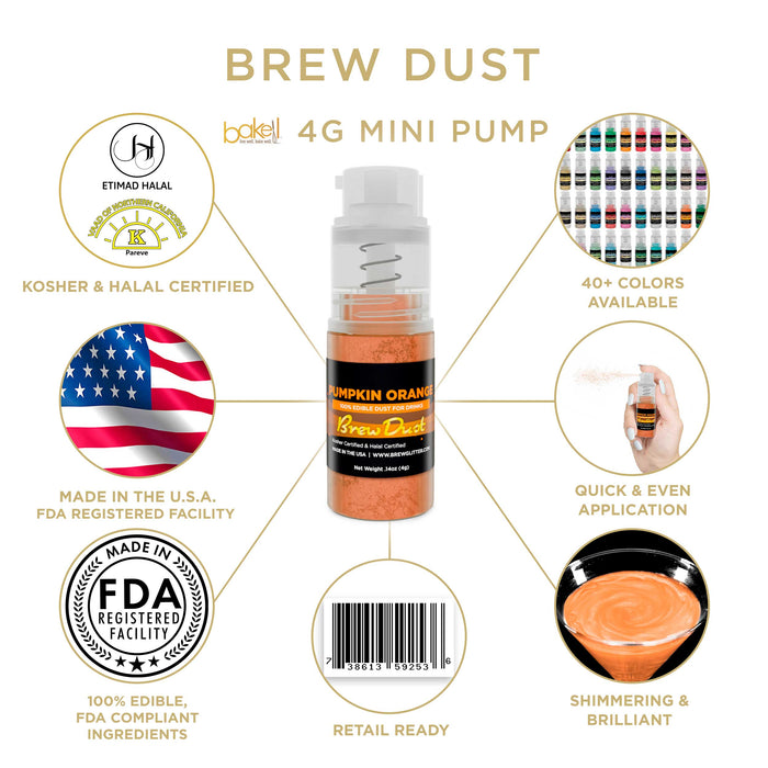 Pumpkin Orange Brew Dust by the Case | 4g Spray Pump-Brew Glitter®