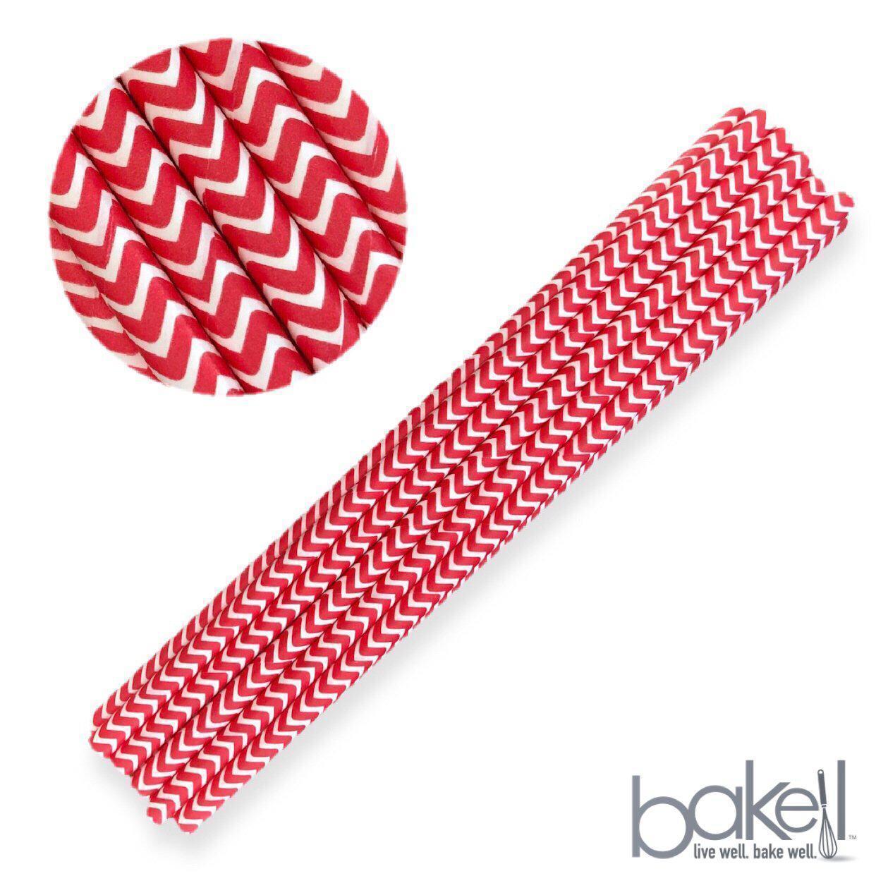 Red and White Chevron Style Stirring Straws-Brew Glitter®