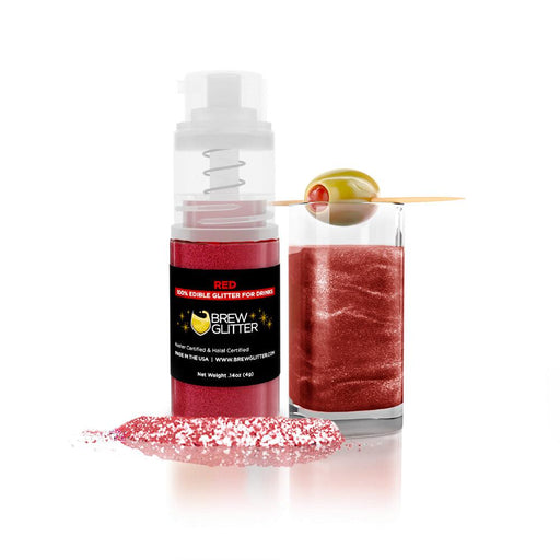 Red Edible Glitter Mini Spray Pump for Drinks-Brew Glitter®