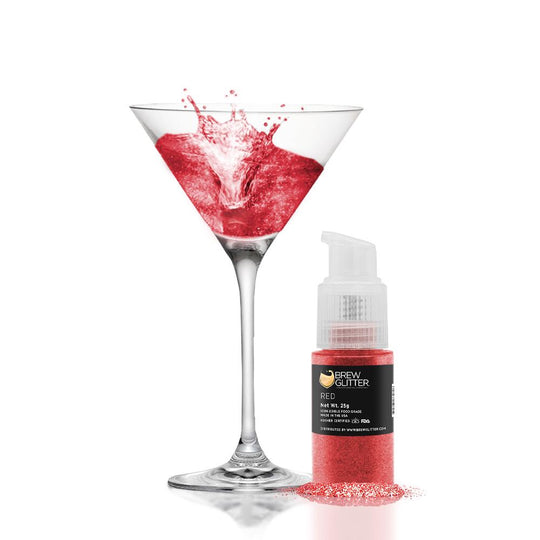 Red Edible Glitter Spray Pump for Drinks-Brew Glitter®